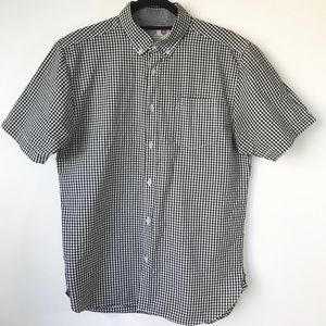 Short-Sleeved Checkered Button Up